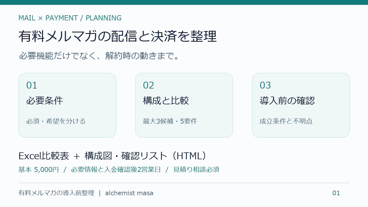 有料メルマガの配信と決済の構成を整理します 配信・課金・解約の流れと必要条件を出典付きで整理 イメージ1