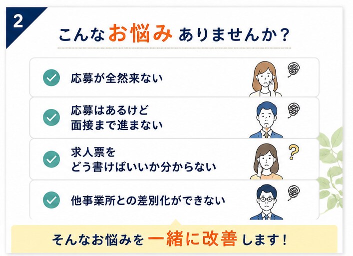 放デイ・児発専門　応募が集まる求人票の添削します 応募者目線・採用担当目線から改善点をご提案します。 イメージ2