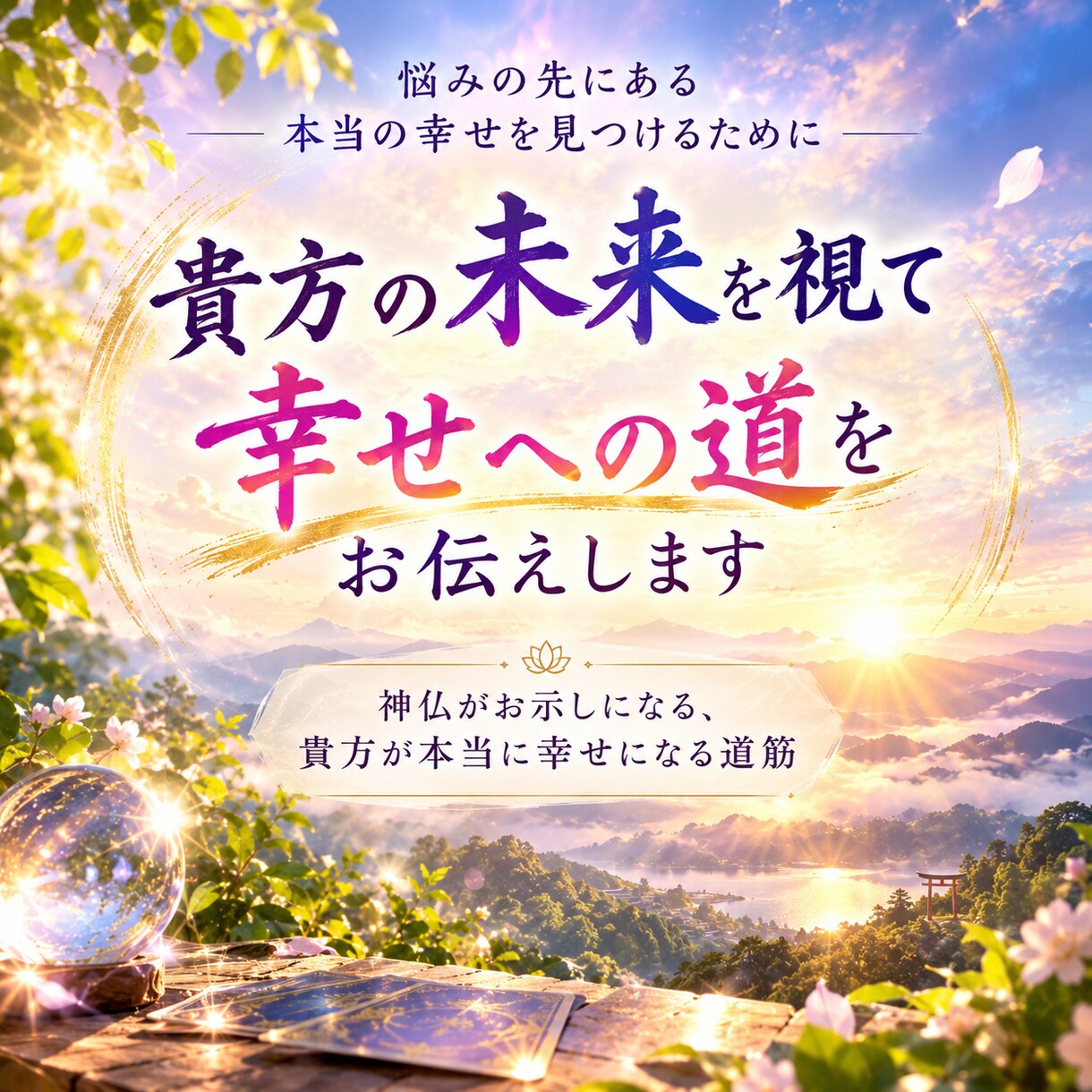 貴方の未来を視て、幸せへの道をお伝えします 神仏がお示しになる本当の幸せへの道筋を視ます イメージ1