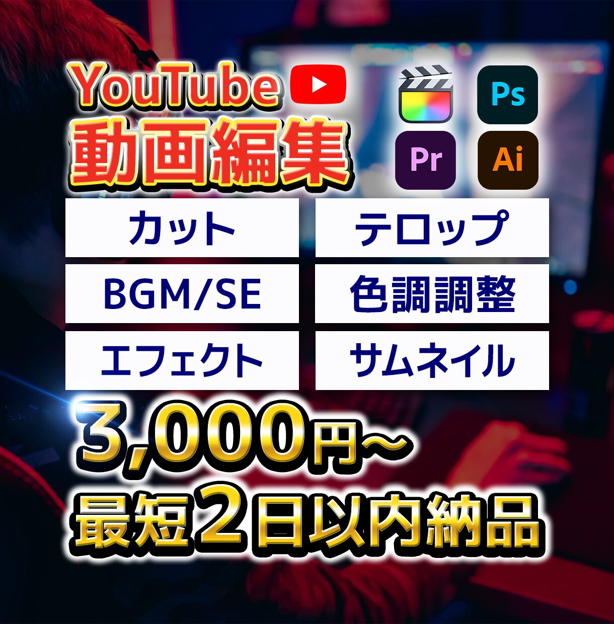 丸投げOK！YouTubeの動画やサムネ制作します 現役クリエイターが効果的な動画を作ります イメージ1