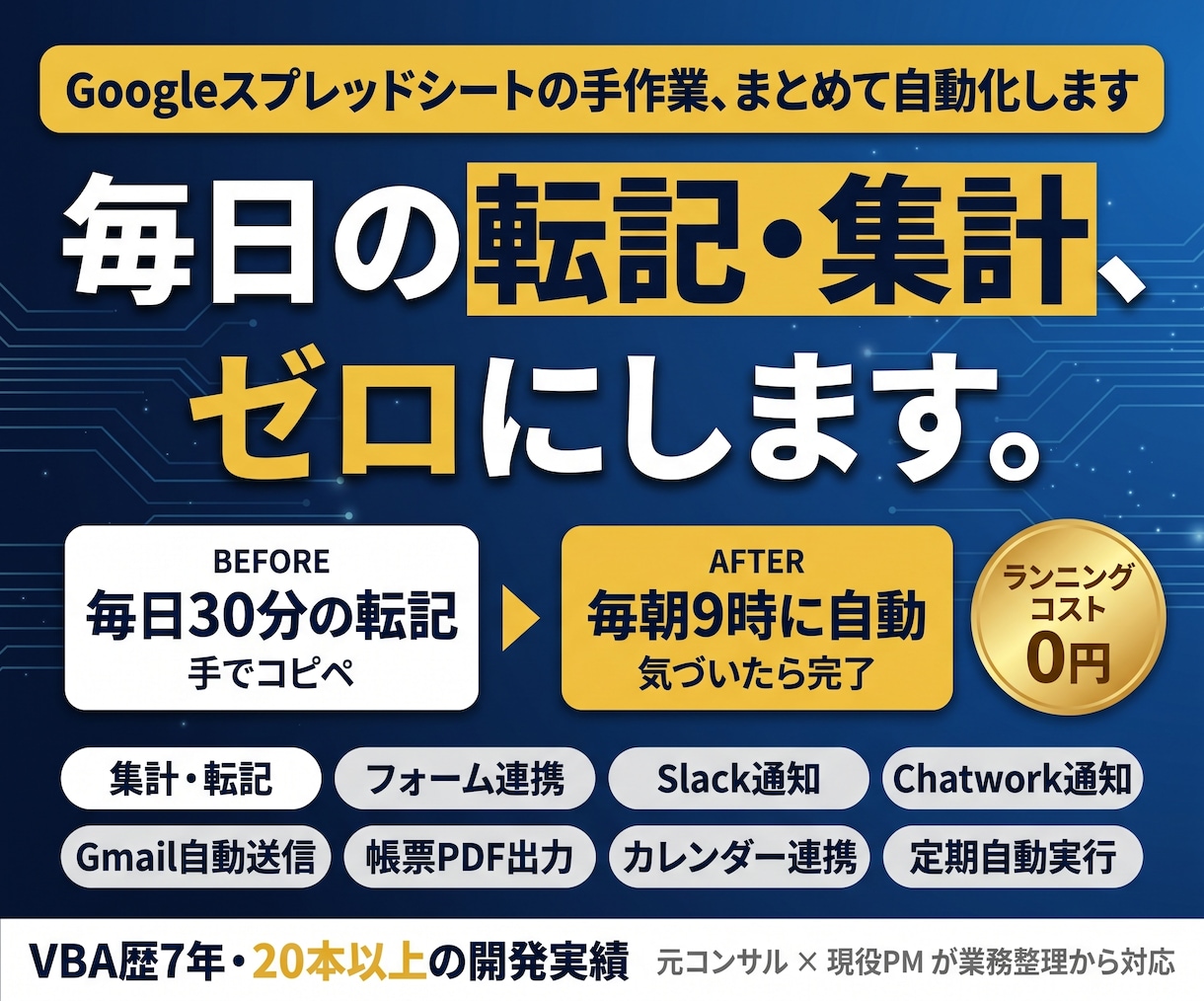 GASでスプレッドシート業務を自動化します VBA歴7年｜Excelから移行した人の詰まりを解消します イメージ1
