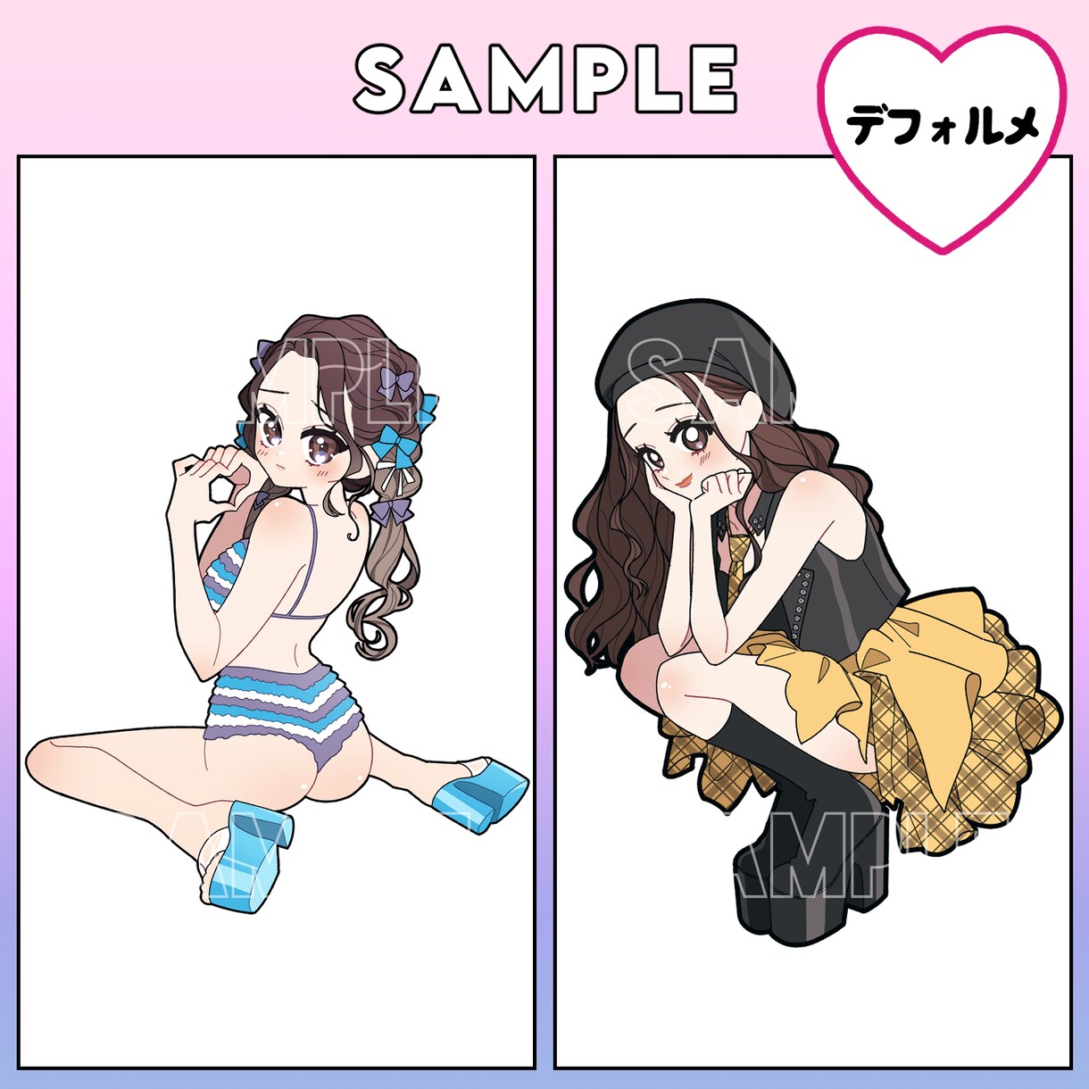 SNSアイコン･イラストを制作いたします デフォルメ、ちびキャラなどもおまかせください！ イメージ5