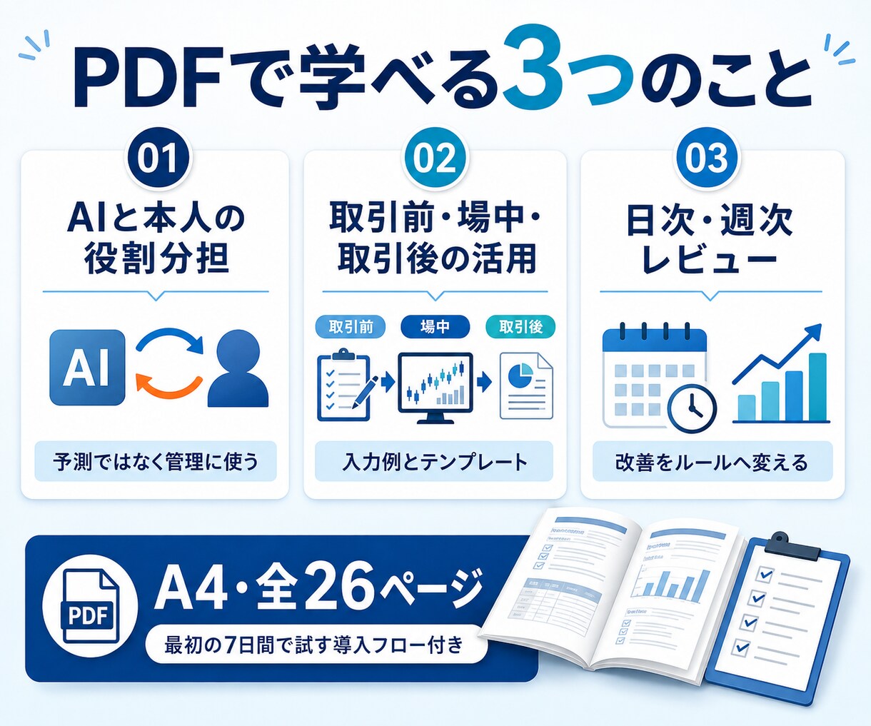 AIを活用したトレード管理法をPDFで解説します 感情に流されにくいトレード管理を実践形式で学べます イメージ3