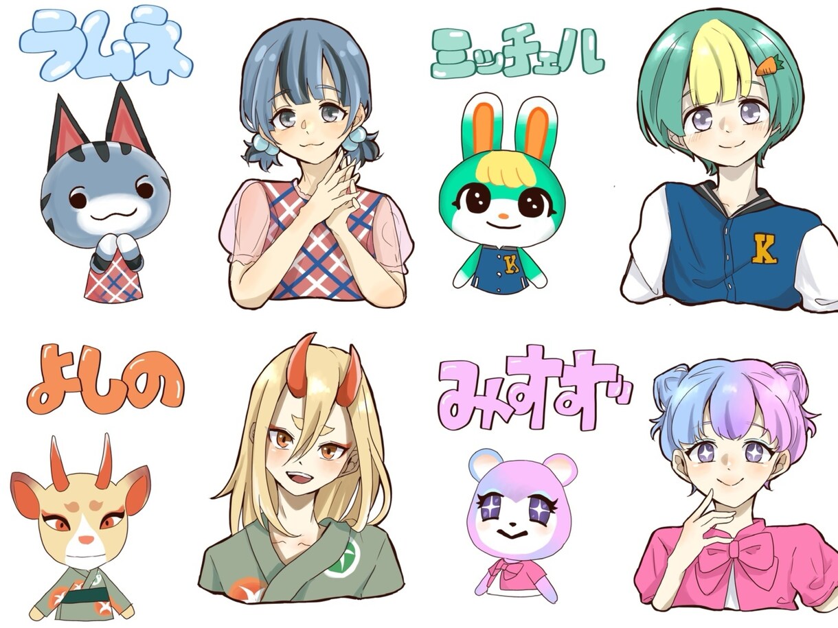 SNSで使用出来るアイコンや1枚絵を描きます ミニキャラや中性的なイラストを比較的低価格でお受けします！ イメージ8