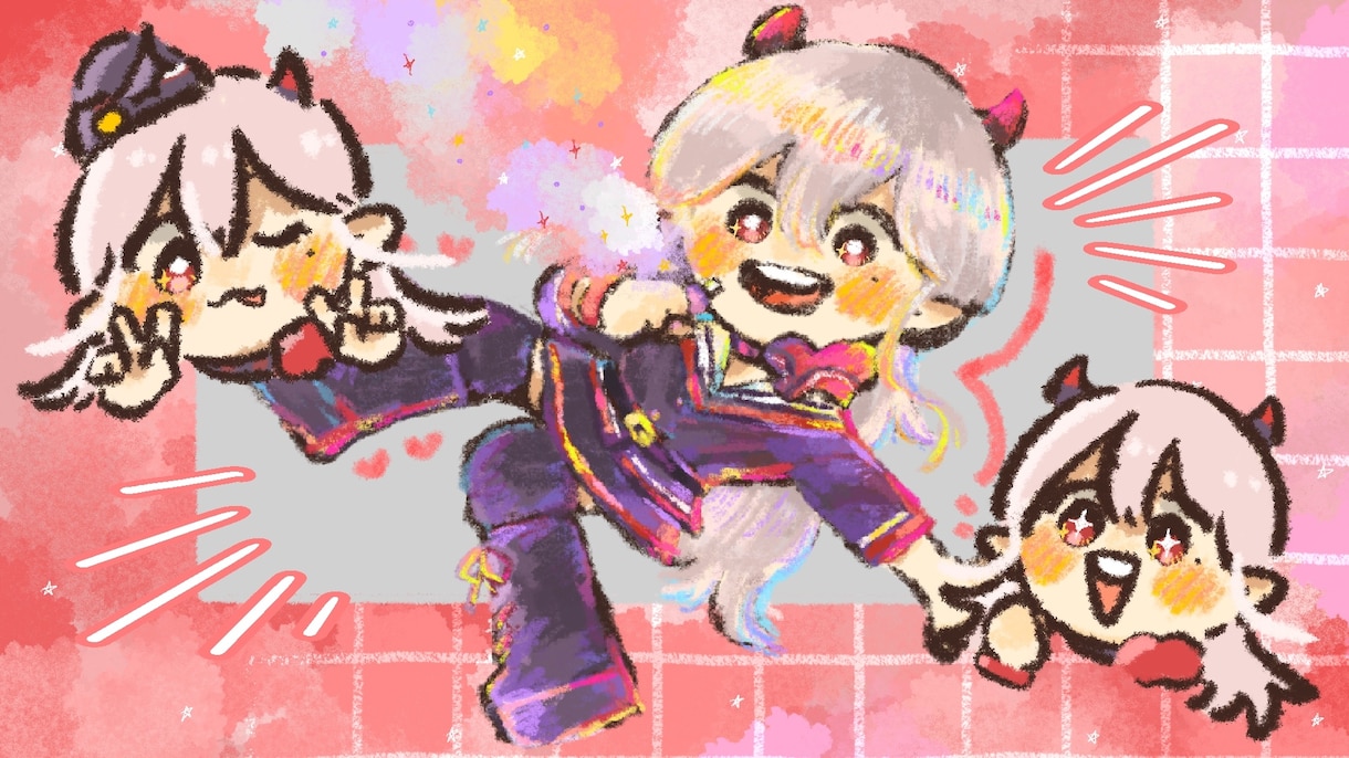 クレヨンのような全身イラスト動画を作ります やさしい色と動きで心に灯りをともします イメージ1