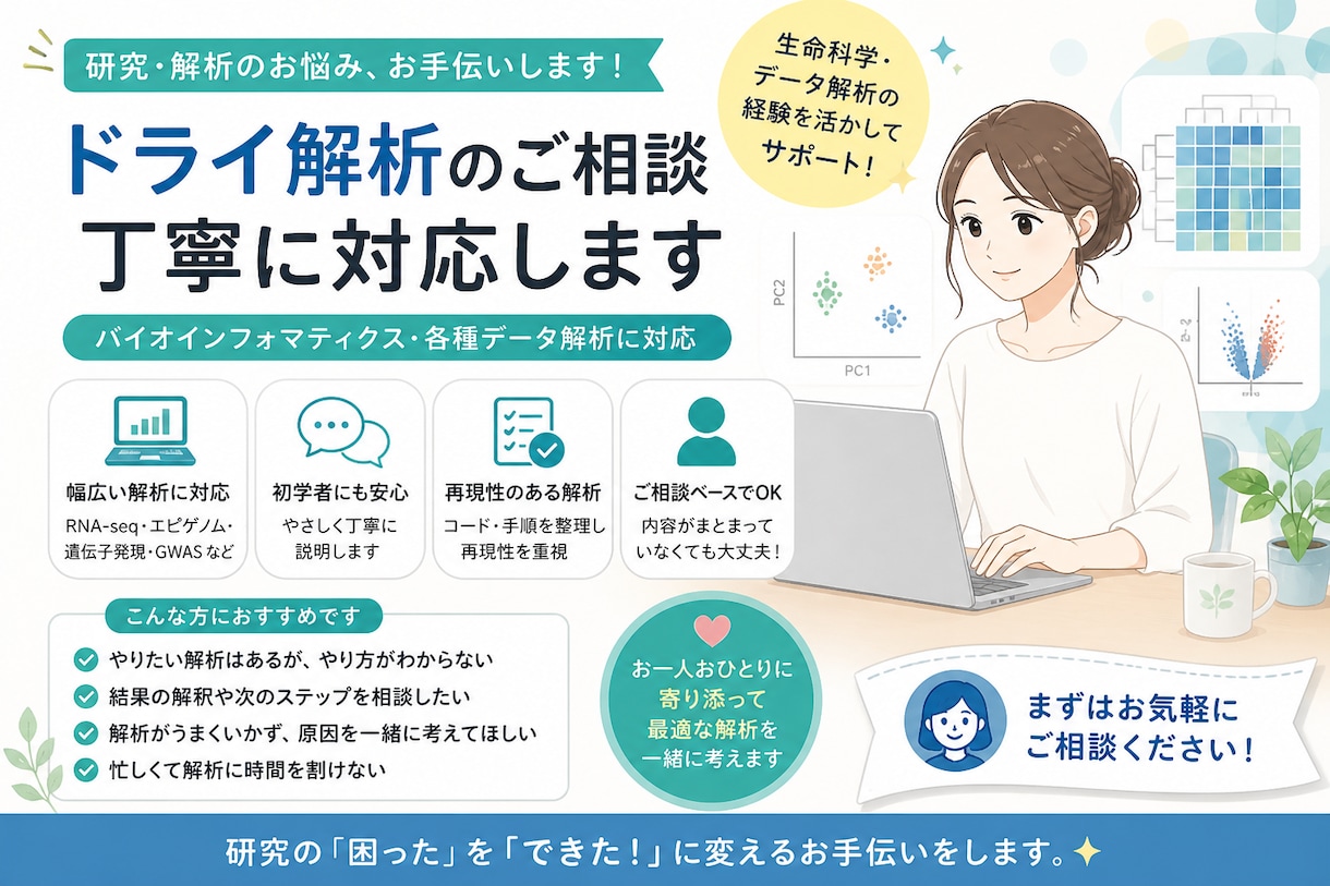 トランスクリプトーム解析を支援します 研究目的に応じた解析方針を丁寧に整理します イメージ1