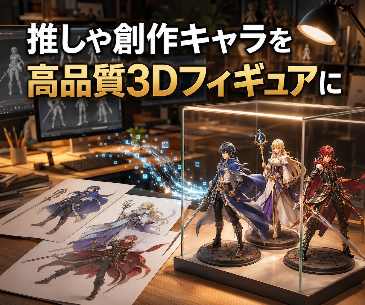 写真やイラストから高品質3Dフィギュアを制作します 3Dモデリングから完成まで丁寧に伴走する本格制作サービスです イメージ1
