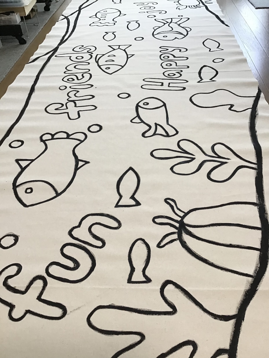 イベントのための大きな塗り絵を制作します 紙・布・壁の大きい塗り絵に色を塗って、みんなでアートしよう！ イメージ5