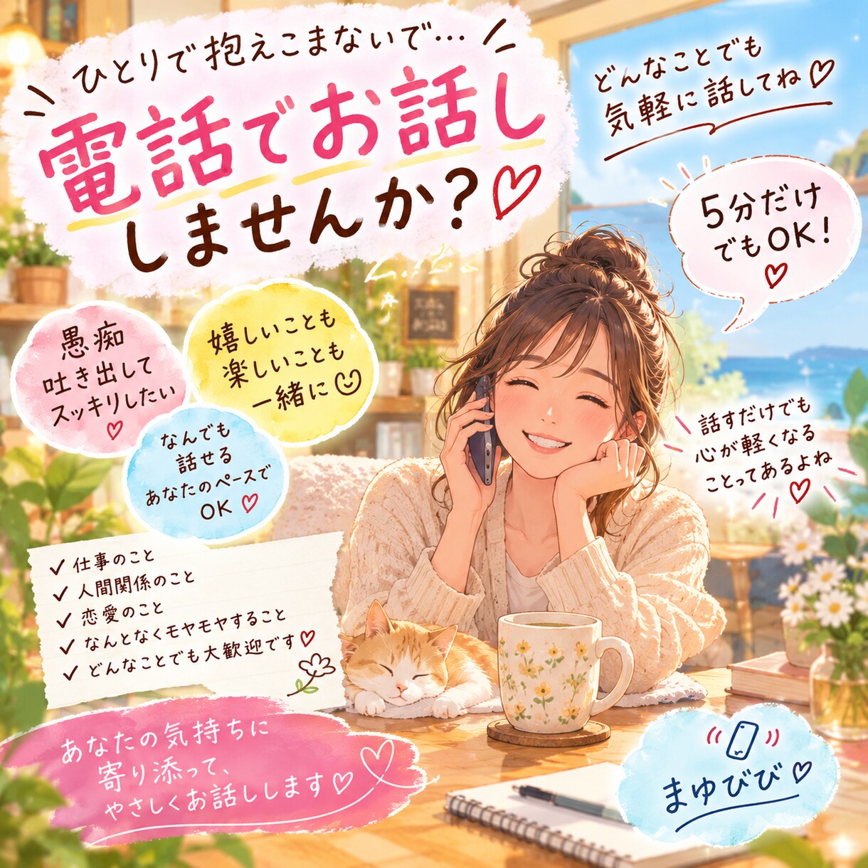 波瀾万丈な私があなたのお話相手になります 子育て/仕事/自慢//暇つぶし/話し相手が欲しい時などに イメージ2