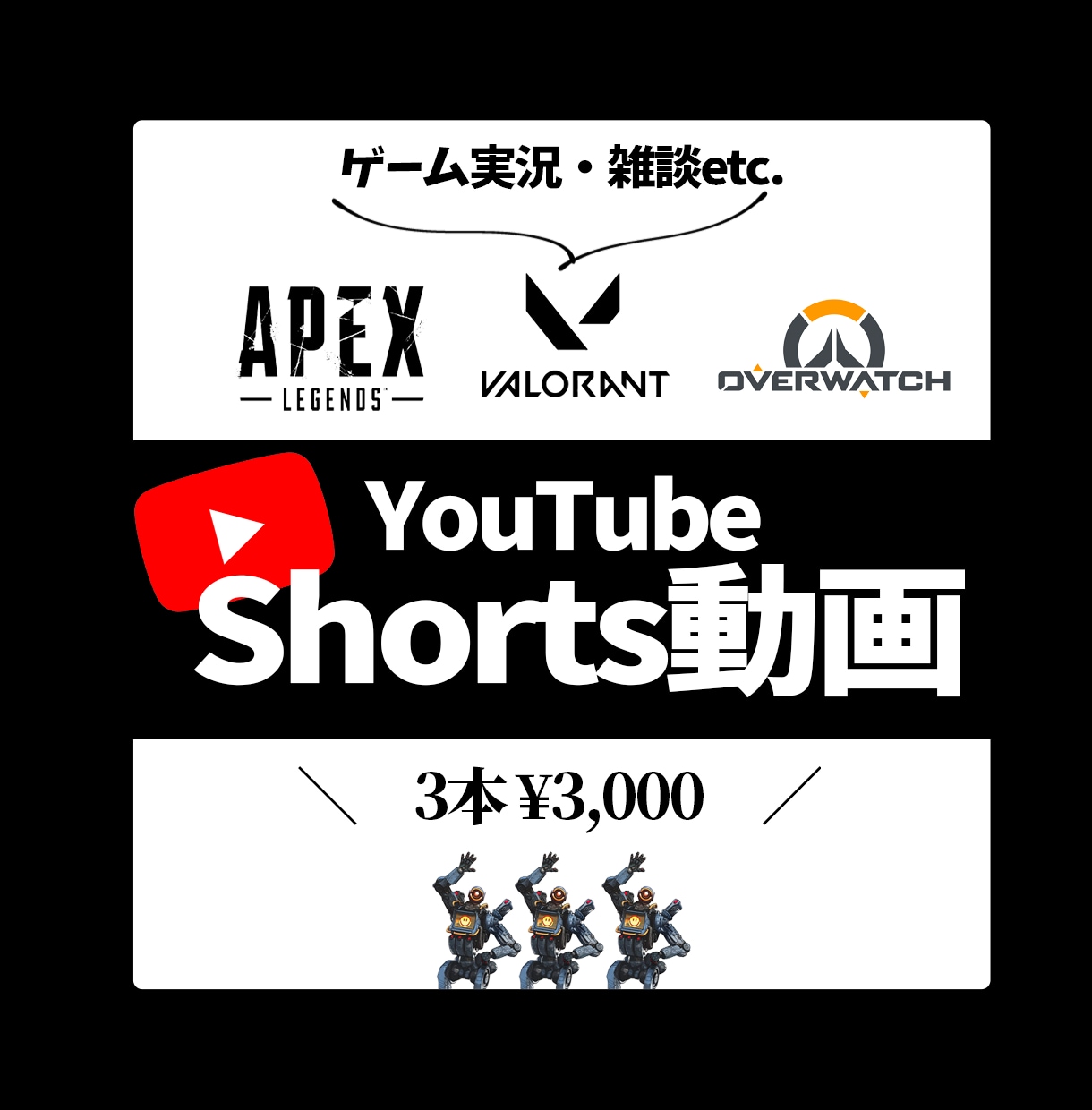 Shorts動画3本¥3,000で作ります ジャンル不問、ゲーム実況大歓迎！ イメージ1