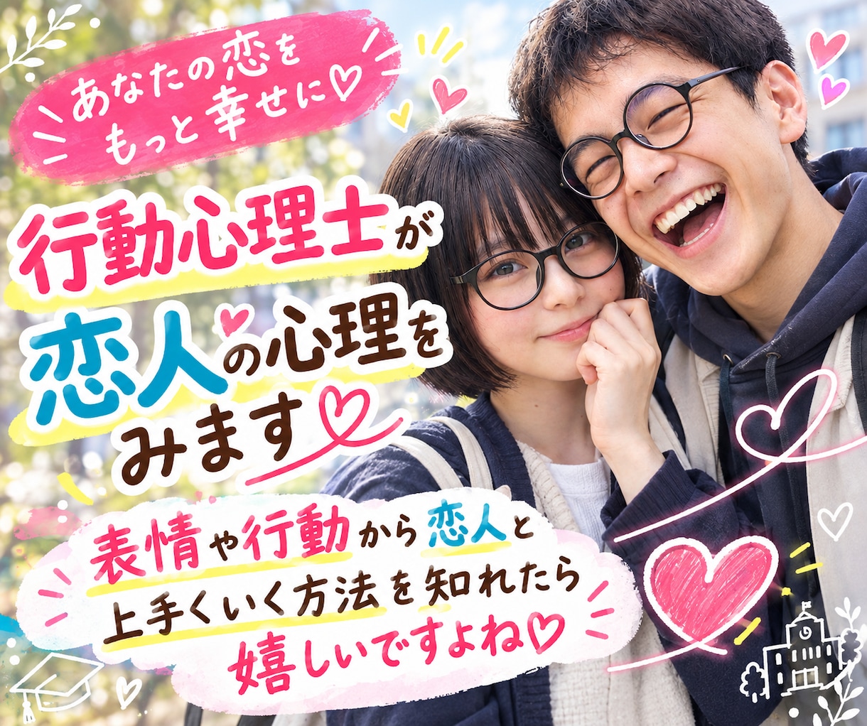 行動心理士が恋人の心理をみます 表情や行動から恋人と上手くいく方法を知れたら嬉しいですよね♡ イメージ1