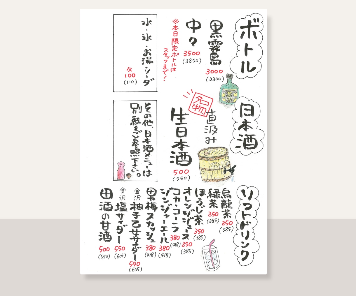 手書き・筆文字メニュー作ります 元飲食店店長がお客様の目を引くメニューを制作します イメージ10