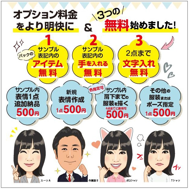 ラスト4回分！可愛く！似顔絵アイコン4枚描きます 表情違い選べる★高画質だからSNS以外にも使え高コスパです！ イメージ2