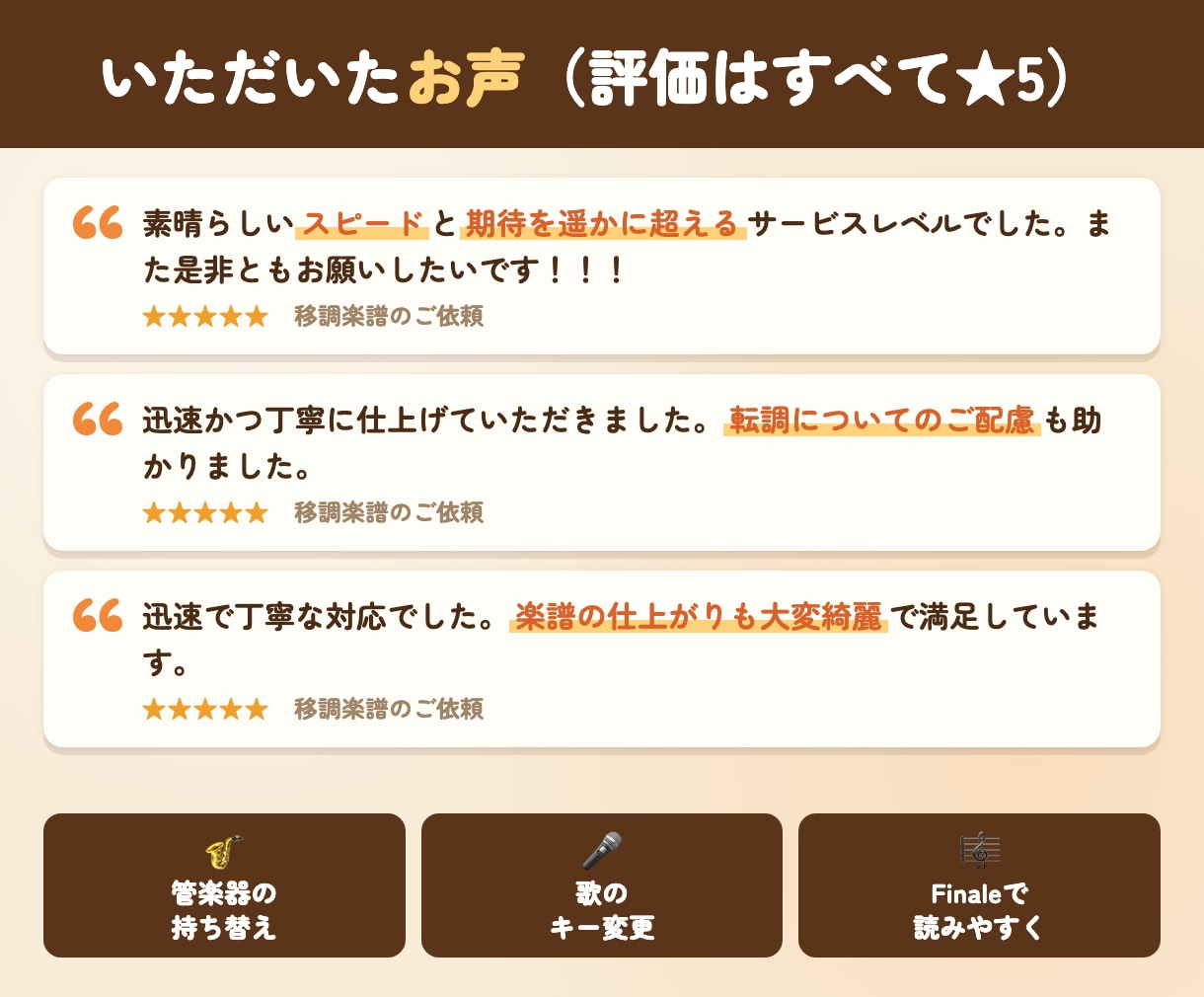 元音楽教員が管楽器や歌の楽譜を移調します アルトクラ→B♭クラの持ち替えも｜読みやすい楽譜に イメージ2