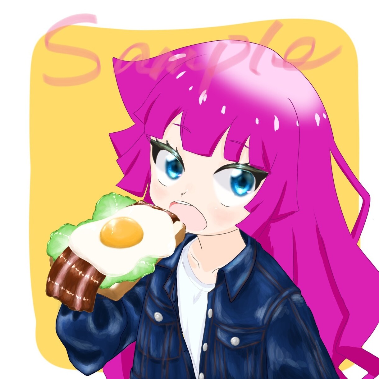 SNSアイコンや一枚絵等、お描きします かわいい絵柄寄りのキャラクター イメージ1