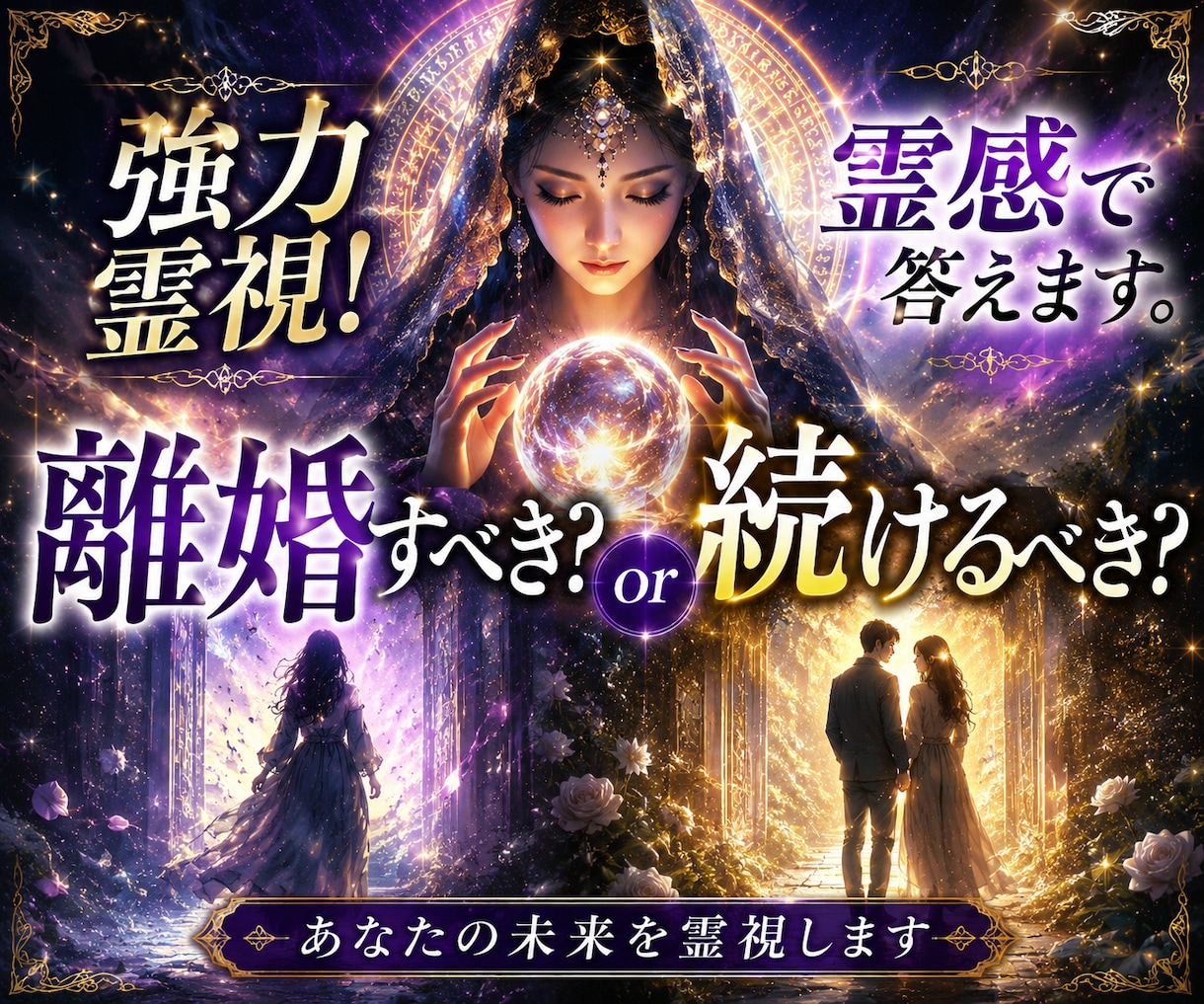 強力霊視！離婚すべき？続けるべき？霊感で答えます 今の選択が未来を決める…絶対に後悔したくないあなたへ」 イメージ1