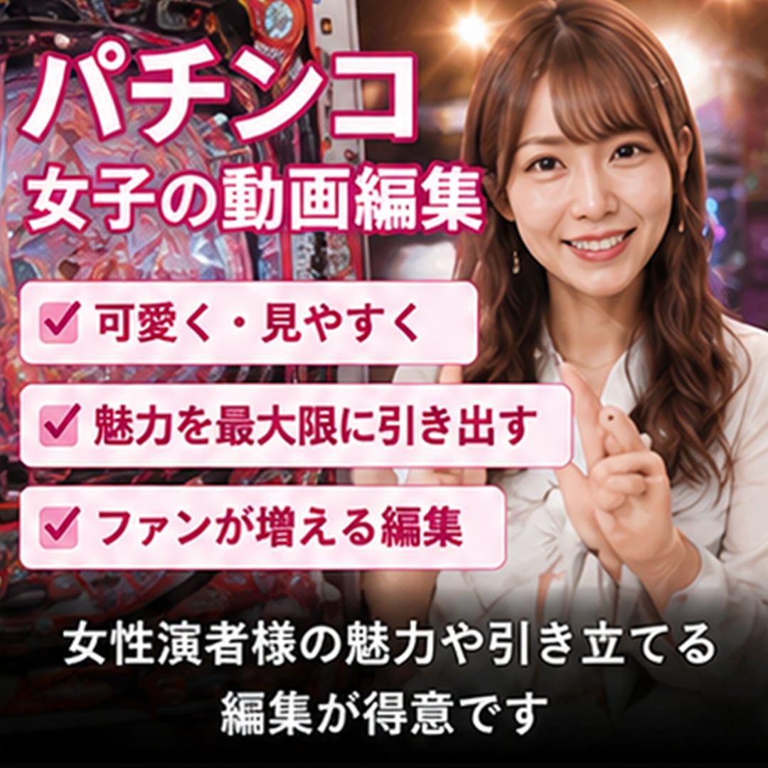 パチンコ・パチスロ動画編集します 業界知識を活かし見せ場を最大限引き出します イメージ2