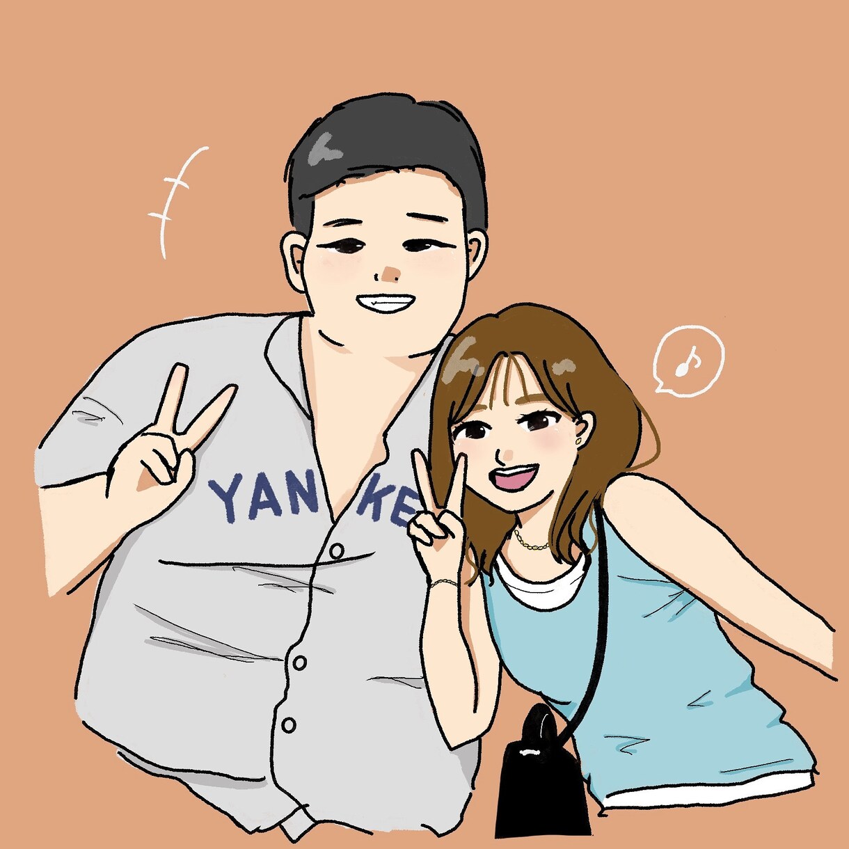 手描きでおしゃれ可愛い似顔絵イラストを描きます 【カップル／家族／結婚式】先着 5名様モニター価格中！ イメージ4