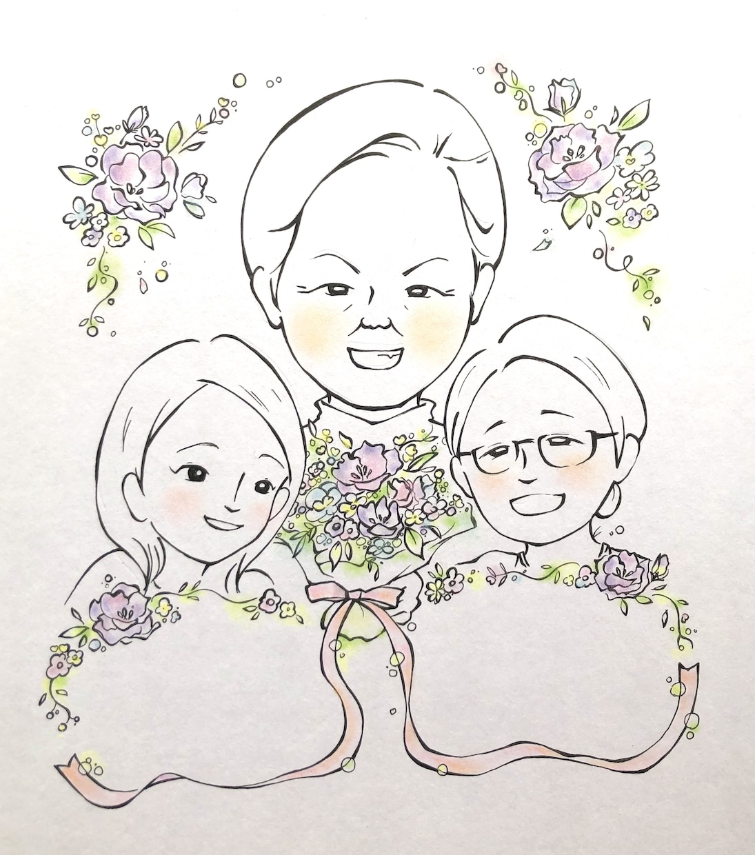 シンプルでほんわかあたたかい似顔絵描きます お祝いや贈り物、記念日、アイコン、ペット◎細かいご要望大歓迎 イメージ7