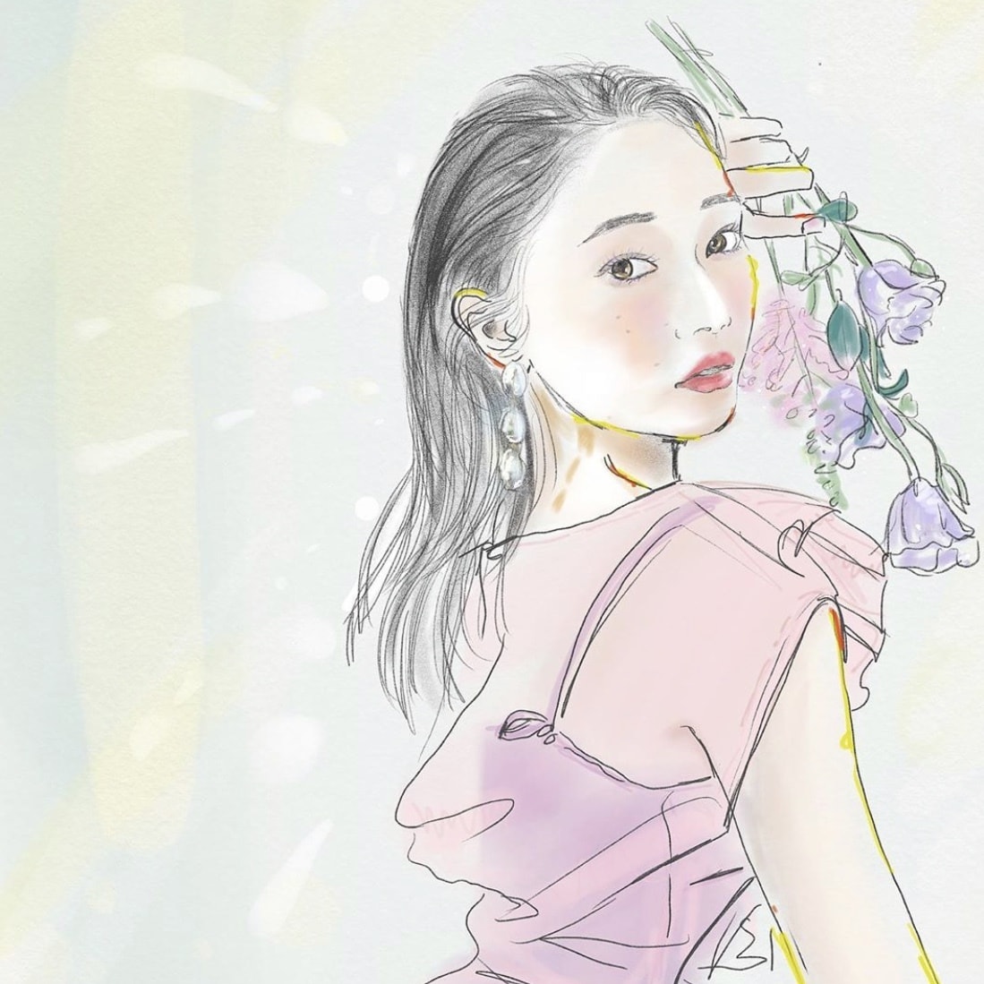 おしゃれでかわいい、水彩画風イラストを作成します ふわっとした女性らしい繊細さが魅力のイラストです！ イメージ4