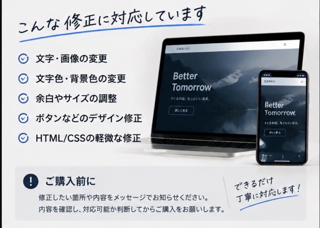 HTML・CSSの修正コーディングを格安で承ります HTML・CSSの修正を低価格で丁寧に対応します！ イメージ2
