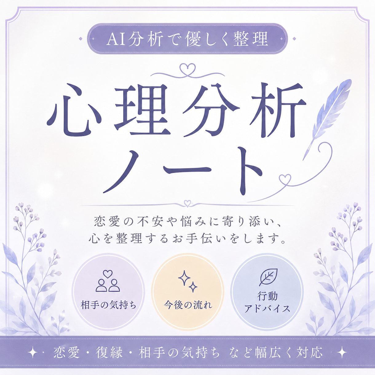恋愛や相手の気持ちを分析します AI分析で恋愛の不安を優しく整理 イメージ1