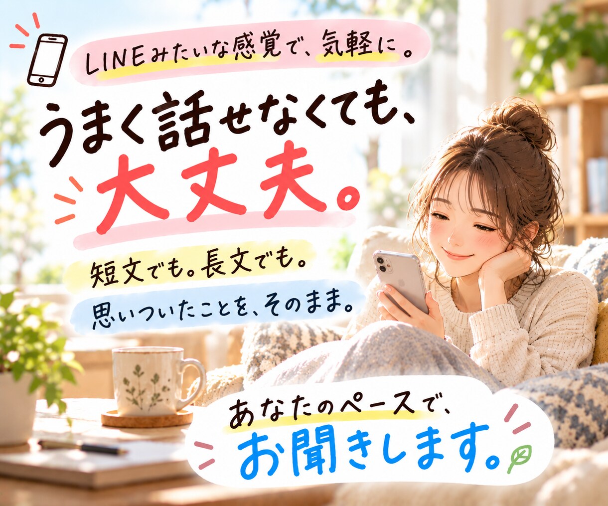愚痴やモヤモヤ「聞いてほしいなぁ」に寄り添います 相談するほどじゃない話も、30分チャットで気軽にどうぞ イメージ3