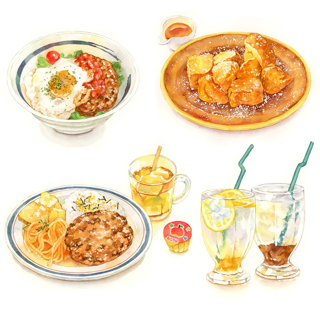 商用◎水彩で食欲をそそる食べ物のイラストを描きます 広告・挿絵・メニューに。ラフ修正無制限、ヒアリングが得意です イメージ7