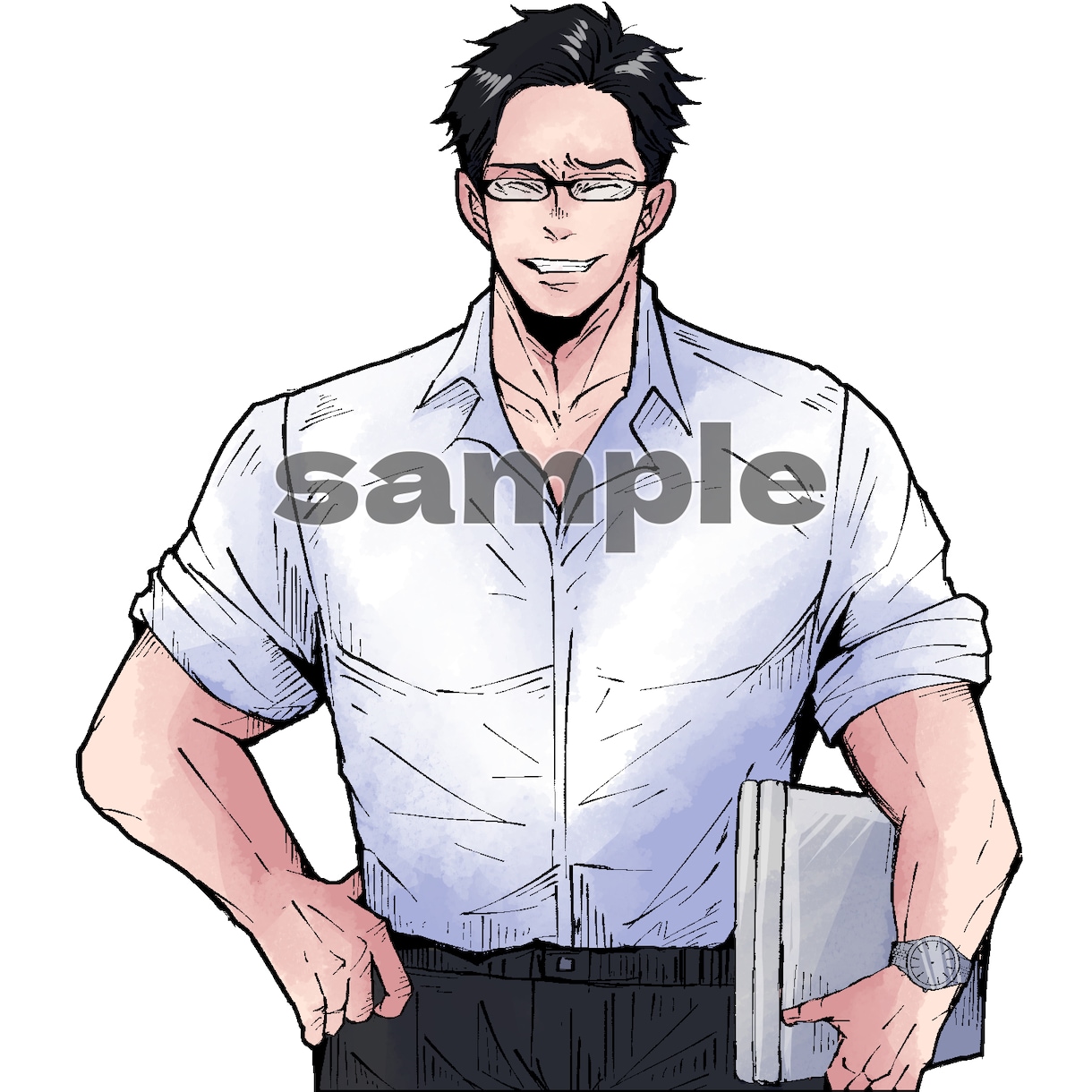 プロのイラストレーターが好印象男前アイコン描きます マッチョな筋肉が得意な個性的なアメコミ風絵★似顔絵風可 イメージ2