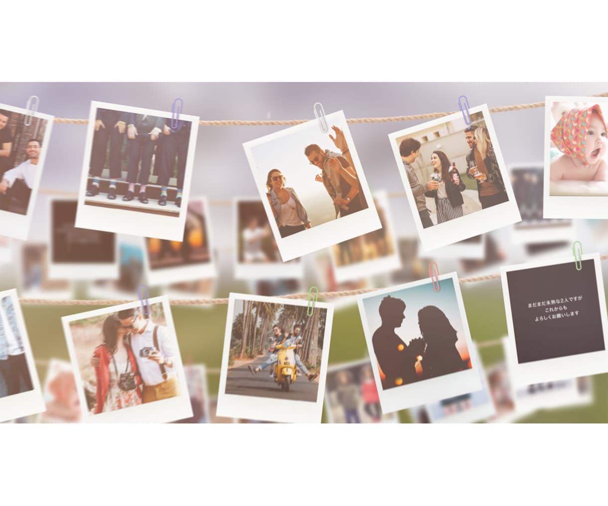 結婚式プロフィールムービー（チェキ風）作ります 【修正無制限・DVD発送無料】動画制作実績 3400件以上 イメージ1