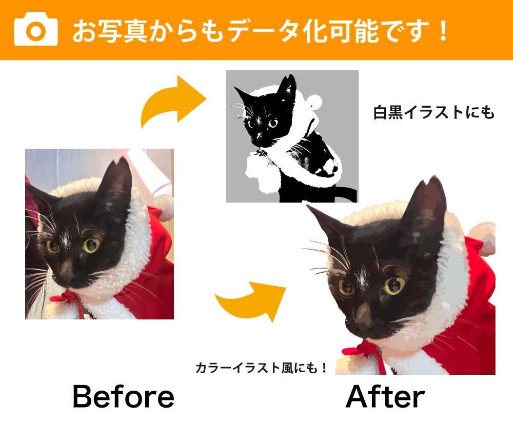 お手持ちの画像からAiデータを作成します 画像データを迅速・丁寧に入稿データにトレースいたします！ イメージ3
