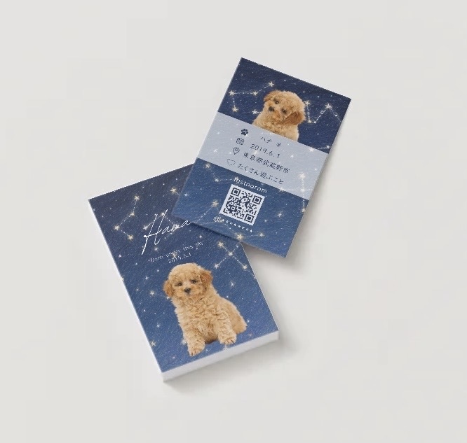 生まれた日の星空が名刺に、特別なペット名刺作ります スマホ写真OK！印刷代込100枚セミオーダーのペット名刺 イメージ5