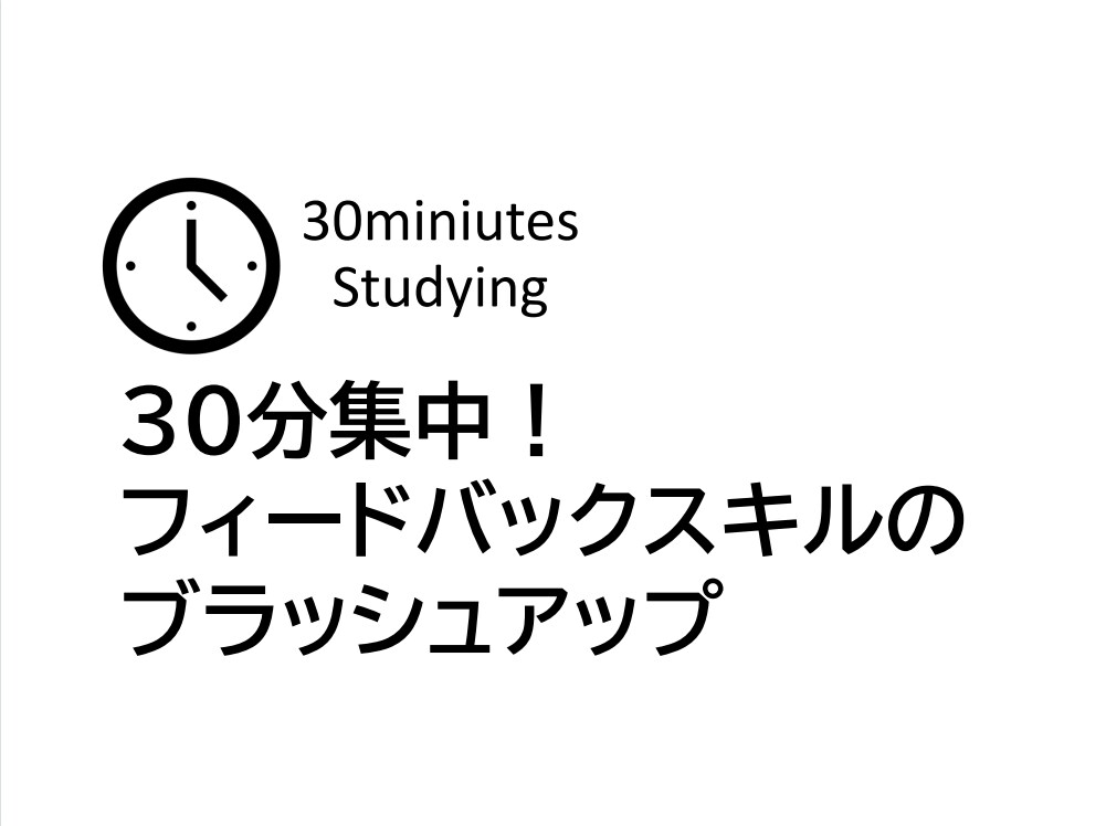 30分集中！フィードバック・ブラッシュアップします フィードバック実践のみに集中します イメージ1