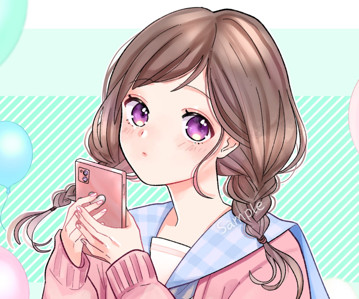 ガーリーキュートな女の子イラストお描きします かわいいアイコン・サムネ・立ち絵★ボーイッシュ女子や男性も◎ イメージ1