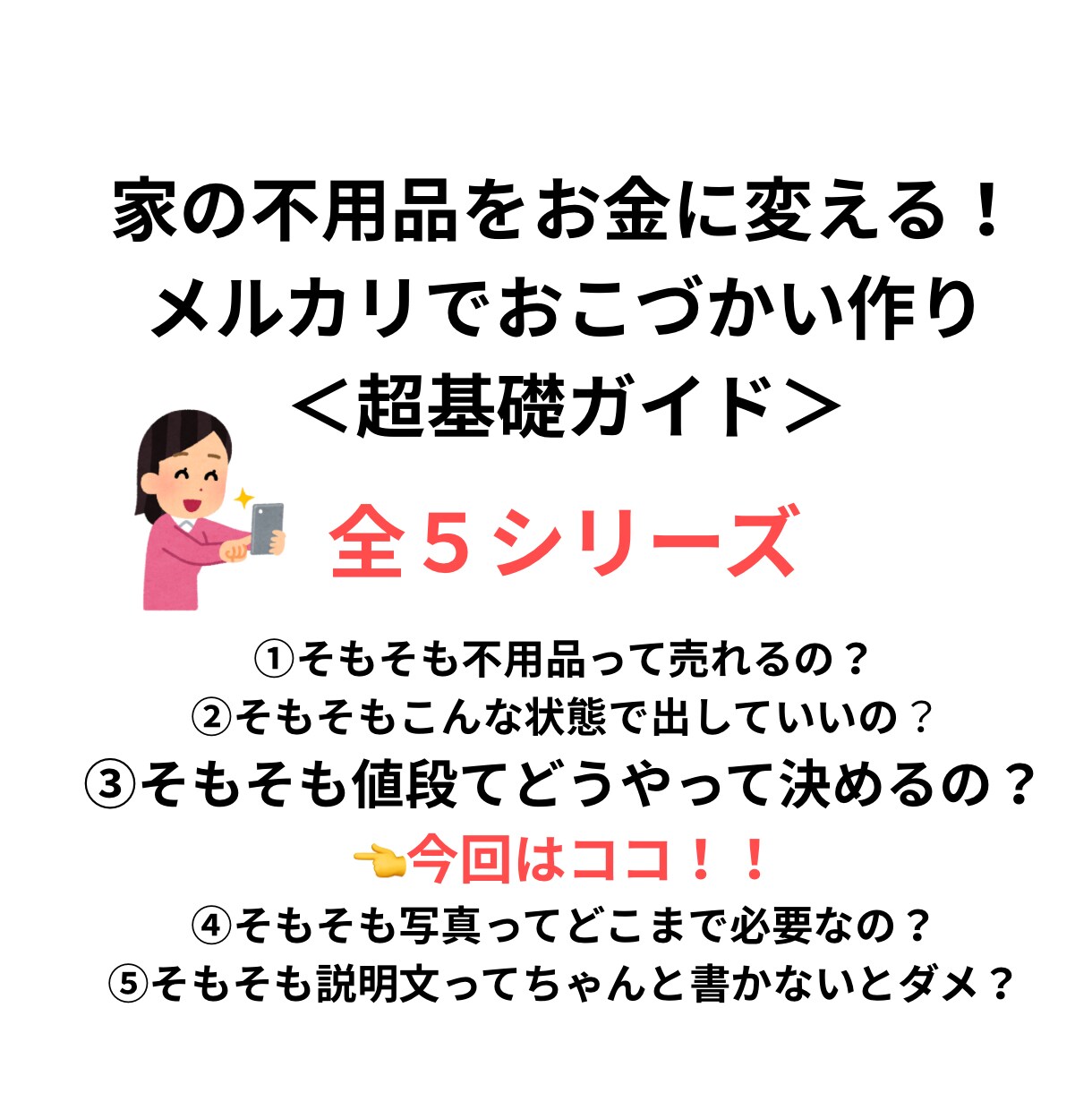 PDF/不用品を売ってお小遣いにする基礎が学べます 【メルカリそもそもシリーズ③】不用品の値段てどう決めるの？ イメージ1