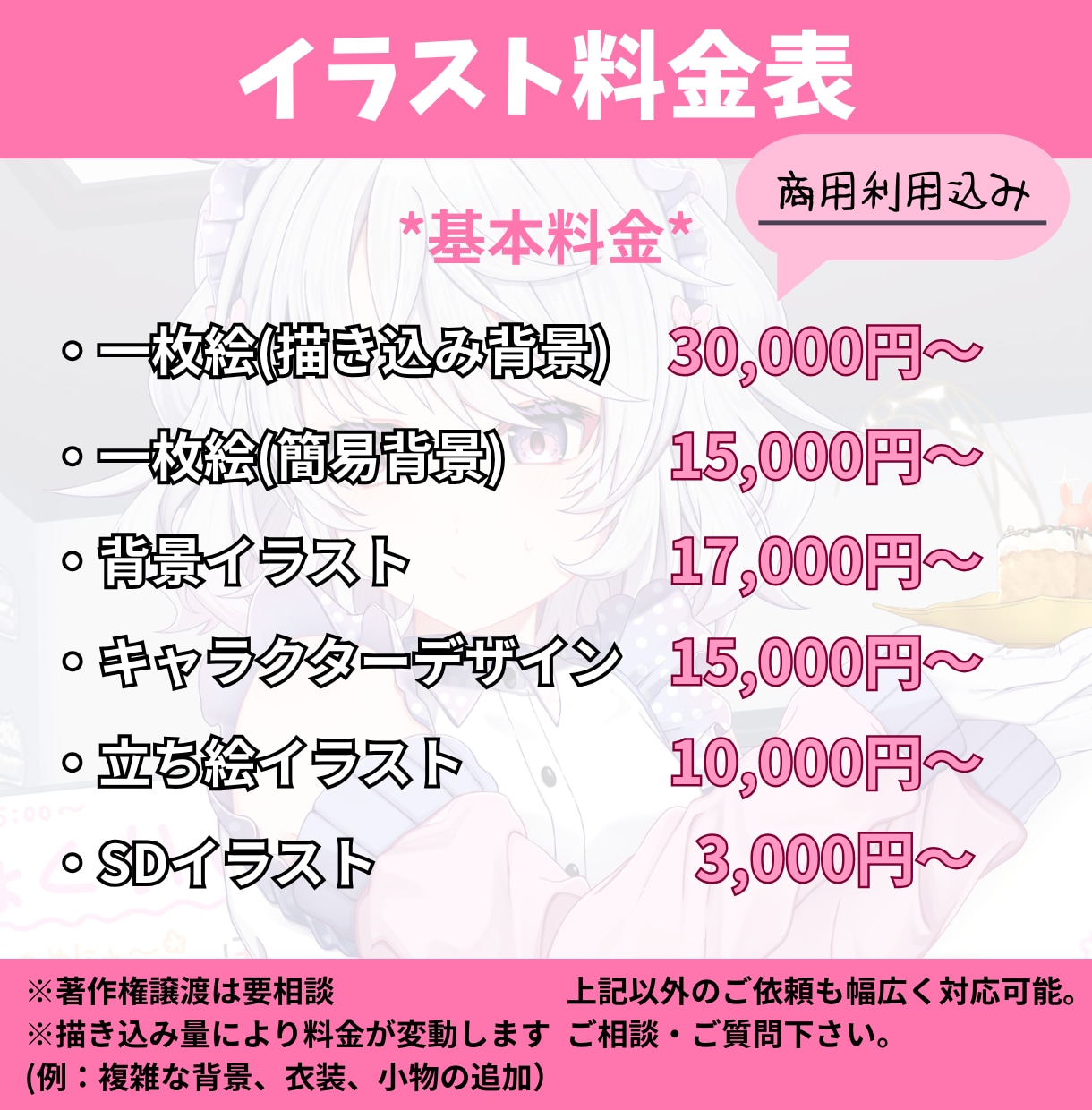 すべてのイラスト商用利用OK！　イラスト制作します 始めてのご依頼も丁寧なヒアリングでご対応します。 イメージ2