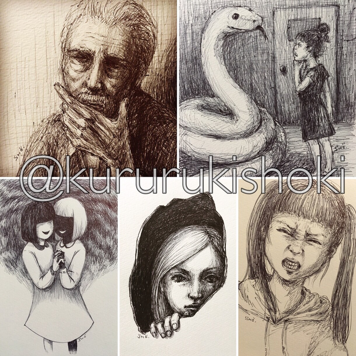 挿絵みたいな不思議・ダーク系なイラスト描きます 背景有！鉛筆・パステル・アクリル・ペン画など選んで頂けます イメージ6