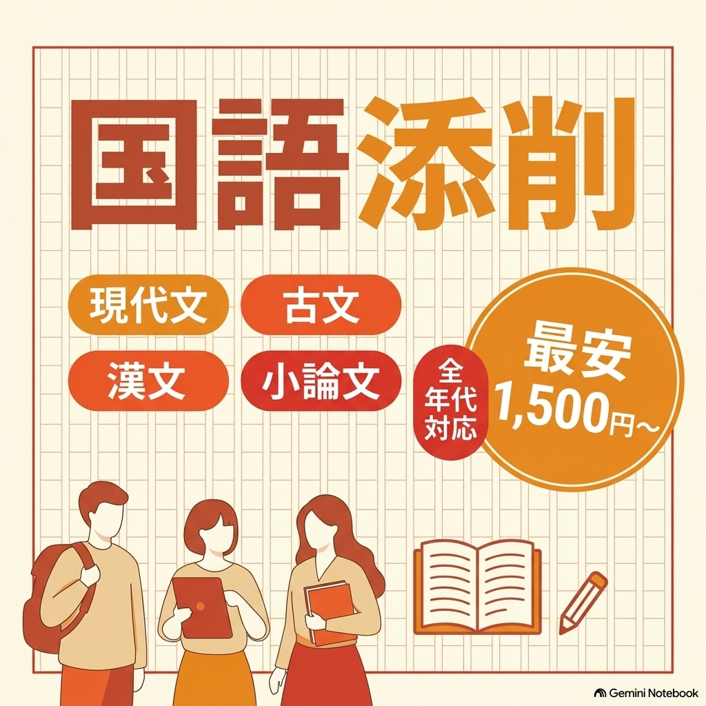 国語の添削を受け付けます 年間1万枚の答案を採点する国語のプロによる添削指導！ イメージ1