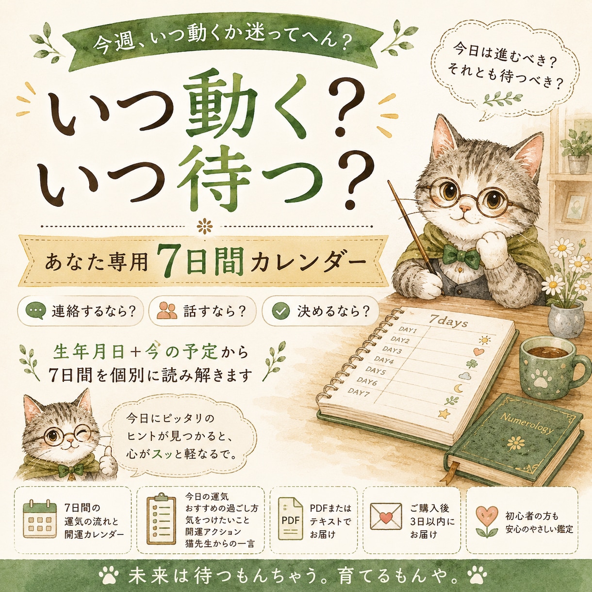迷う7日間の動き方を数秘で鑑定します 動く？待つ？伝える？あなた専用のタイミングを読み解きます イメージ1