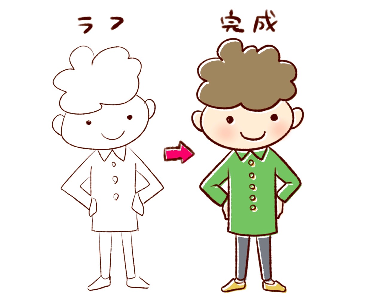 可愛い人物イラストお描きします 元会社員デザイナーが対応致します！ イメージ2