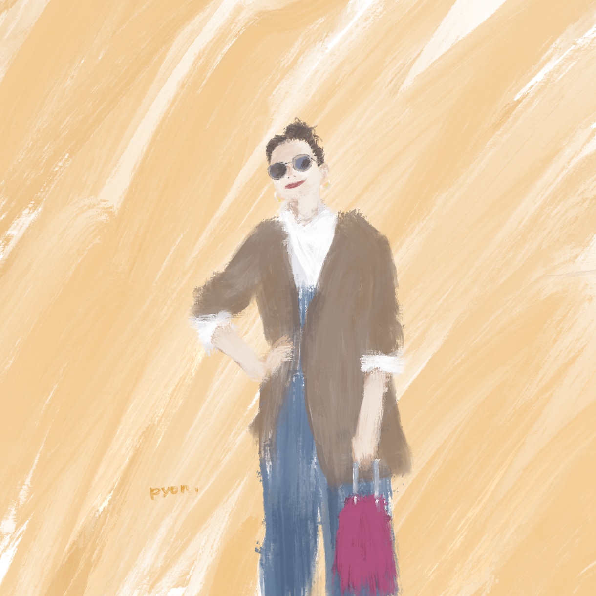 SNS等に使える韓国風油絵イラスト描きます インスタ等のアイコン画像◎小物2アイテムまで無料♪ イメージ3