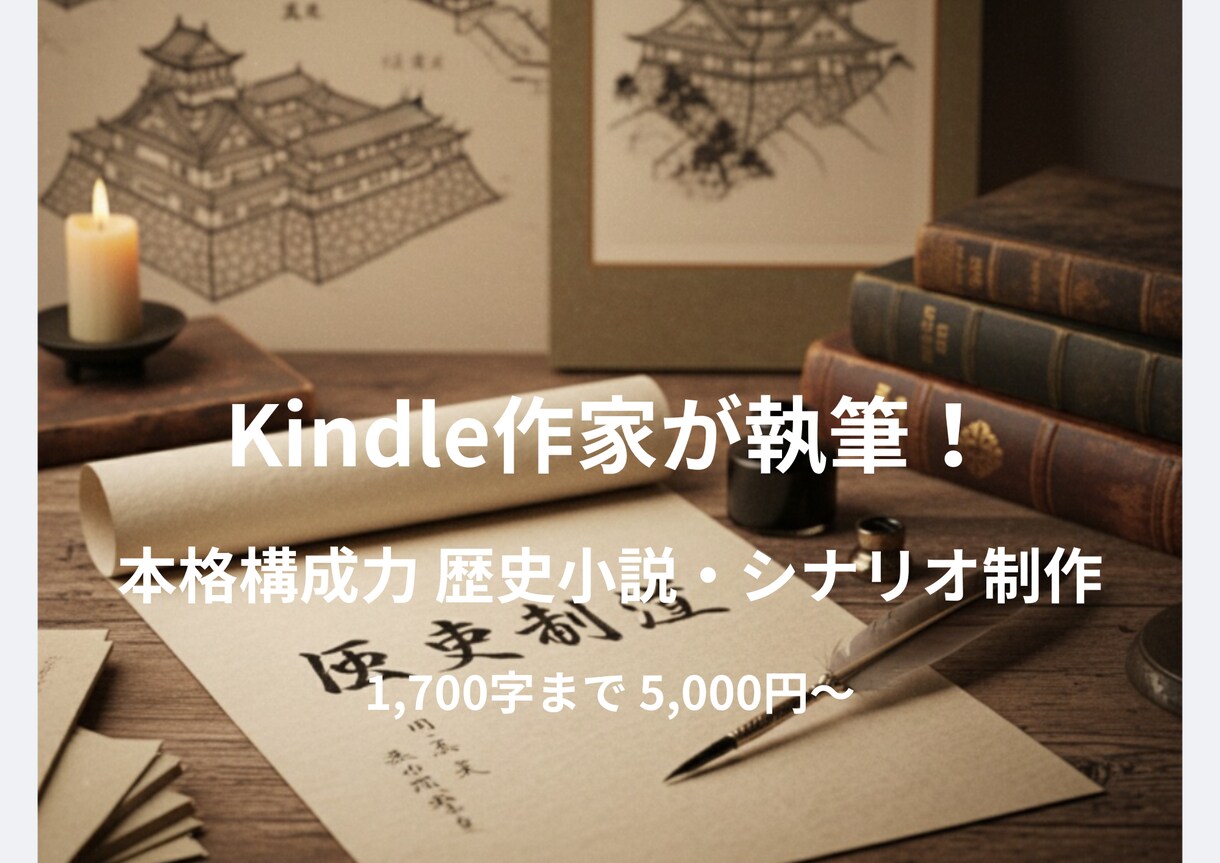 あなただけの歴史小説を制作します Kindleで実績。読者の心に響く、構成力の高い物語を。 イメージ1