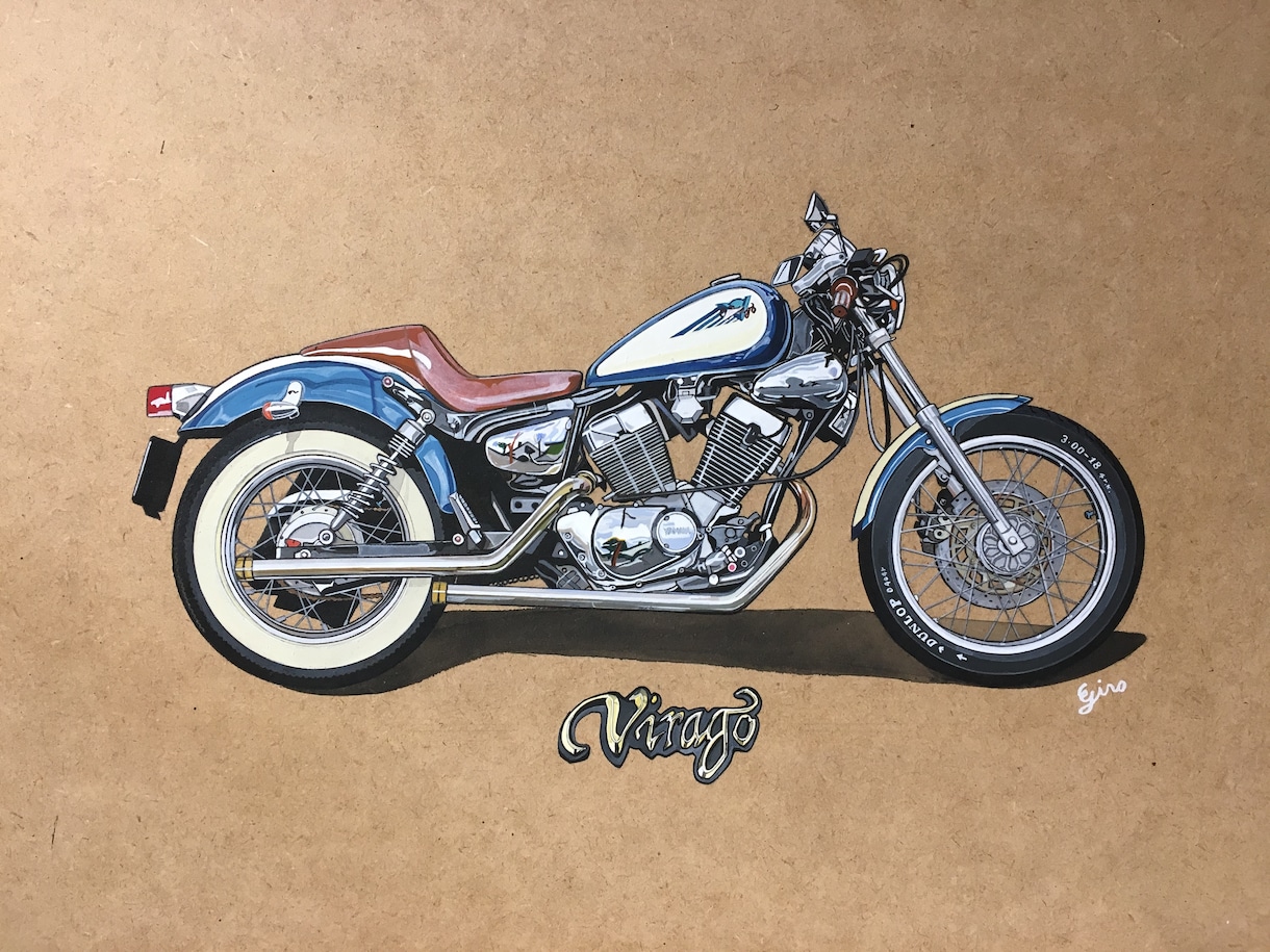 あなただけの愛車(バイク/車)のイラストを描きます 完全手描き愛車のイラストを部屋やオフィスのインテリアに イメージ2