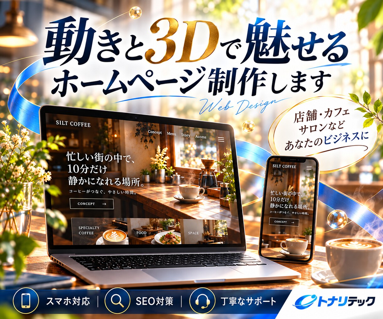 動くおしゃれなホームページ制作します 【先着3名モニター価格】動きで差がつくHPを運用まで伴走 イメージ1