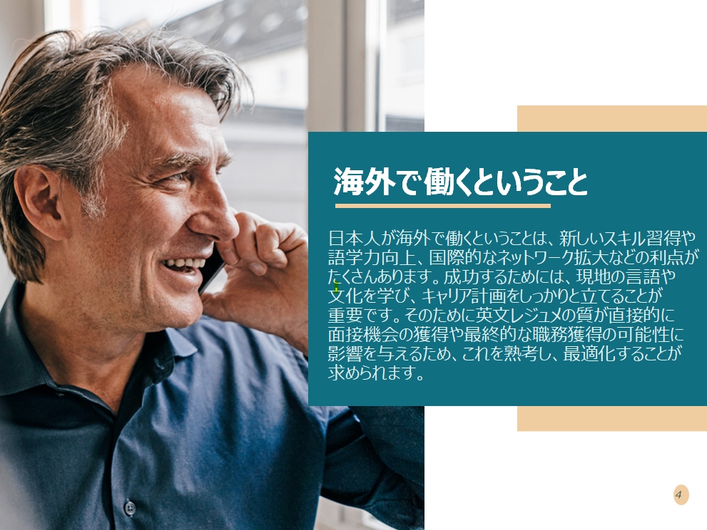24時間以内納品可能！英文履歴書を作成します 海外転職の目的・アピールポイント別に最適な形式にします！ イメージ4