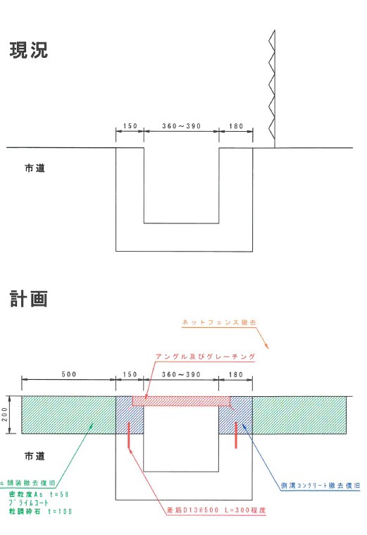 道路工事の規制図や図面の清書などを行います 平面図や立面図などを用いて、関係者へ周知し、円滑な工事へ！ イメージ5