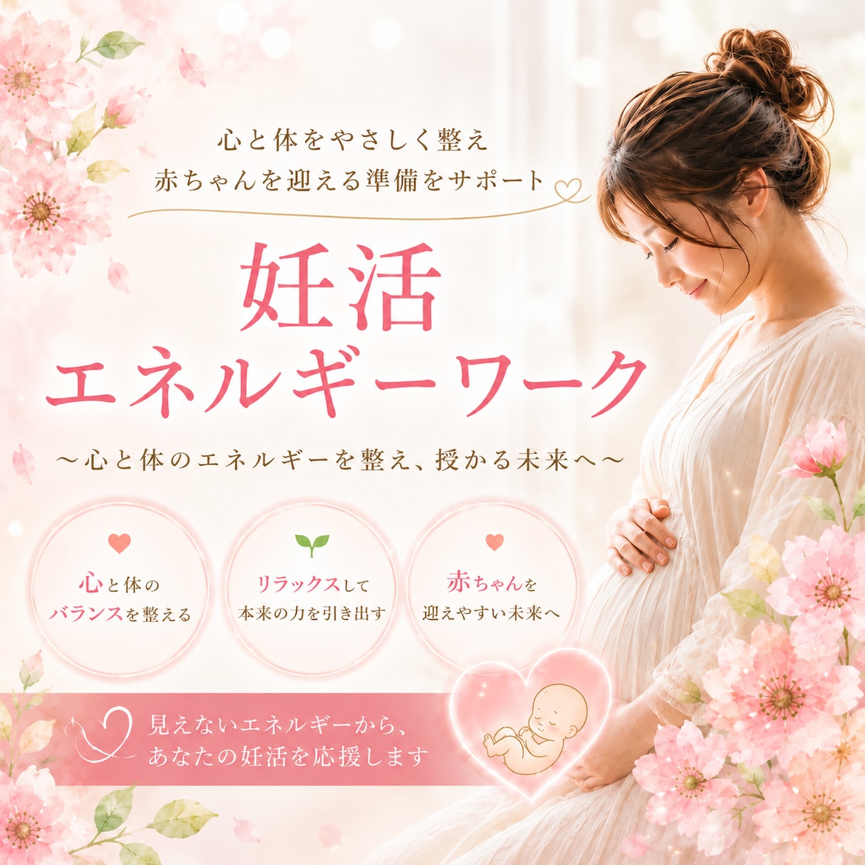 巡りを整え、エネルギーワークで妊活サポートします 赤ちゃんを迎える為に身体と子宮を中から整えるセッション イメージ1