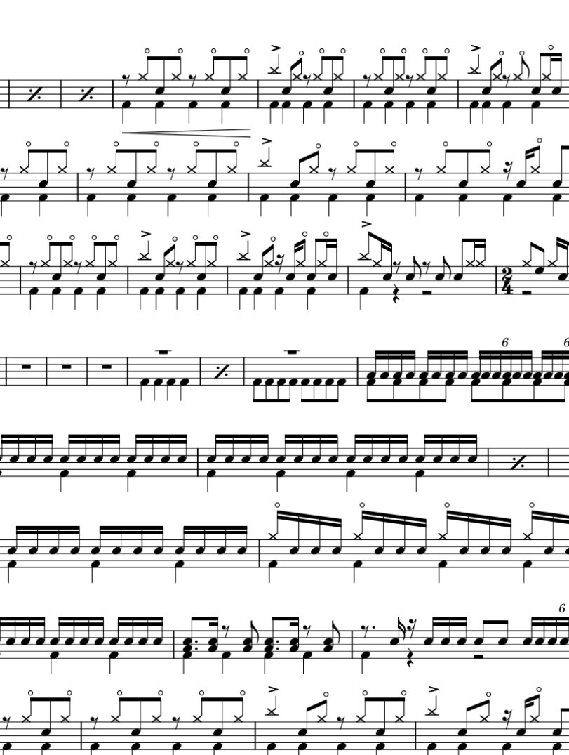 お好きな曲のドラムやカホンの譜面を作成します 楽譜が市販されてないけど叩きたい！という方はご相談下さい！ イメージ2