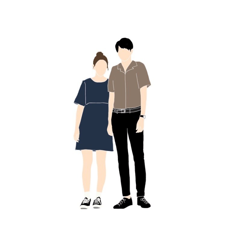 カップルイラスト描きます 写真を元にシンプルかつおしゃれなイラストをお描きします☺︎ イメージ1