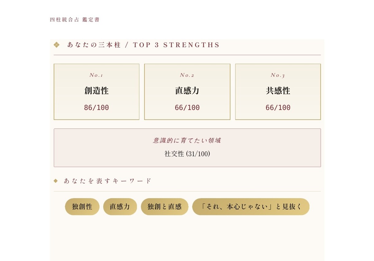 四柱推命×MBTI 鑑定書|本物の自分を伝えます 【月導】四柱推命×MBTI×心理学｜あなたへの手紙・鑑定書 イメージ4